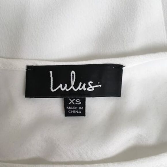 Lulus Womens A Line Dress White Blue Floral Scoop Short Sleeve Embroidered XS‎ - Picture 6 of 6